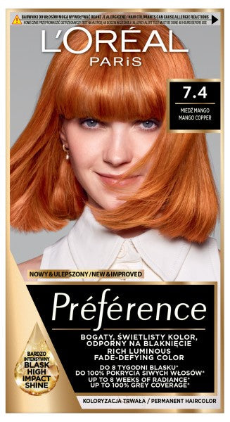 Loreal Preference Recital Hair Color 7.4 Copper Mango | Vaistine1.lt | WestPharmacy.eu