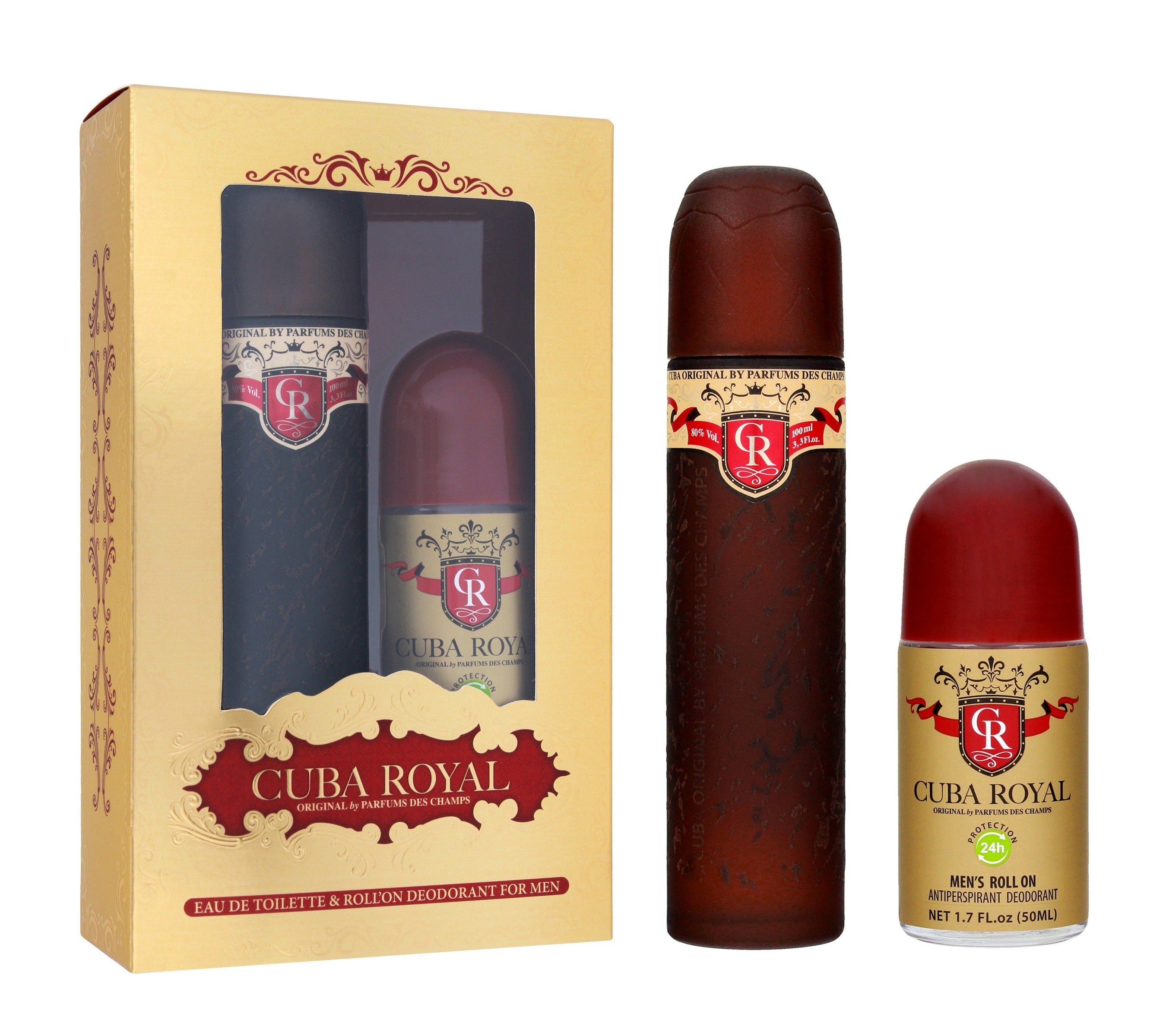CUBA Gift set for men Royal (Eau de Toilette spray 100 ml + Roll-on deodorant 50 ml) | Vaistine1.lt | WestPharmacy.eu
