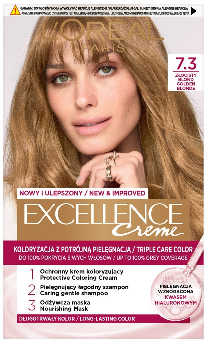 LOREAL Excellence Creme Hair Colour 7.3 Blonde Golden  - Vaistine1.lt | WestPharmacy.eu