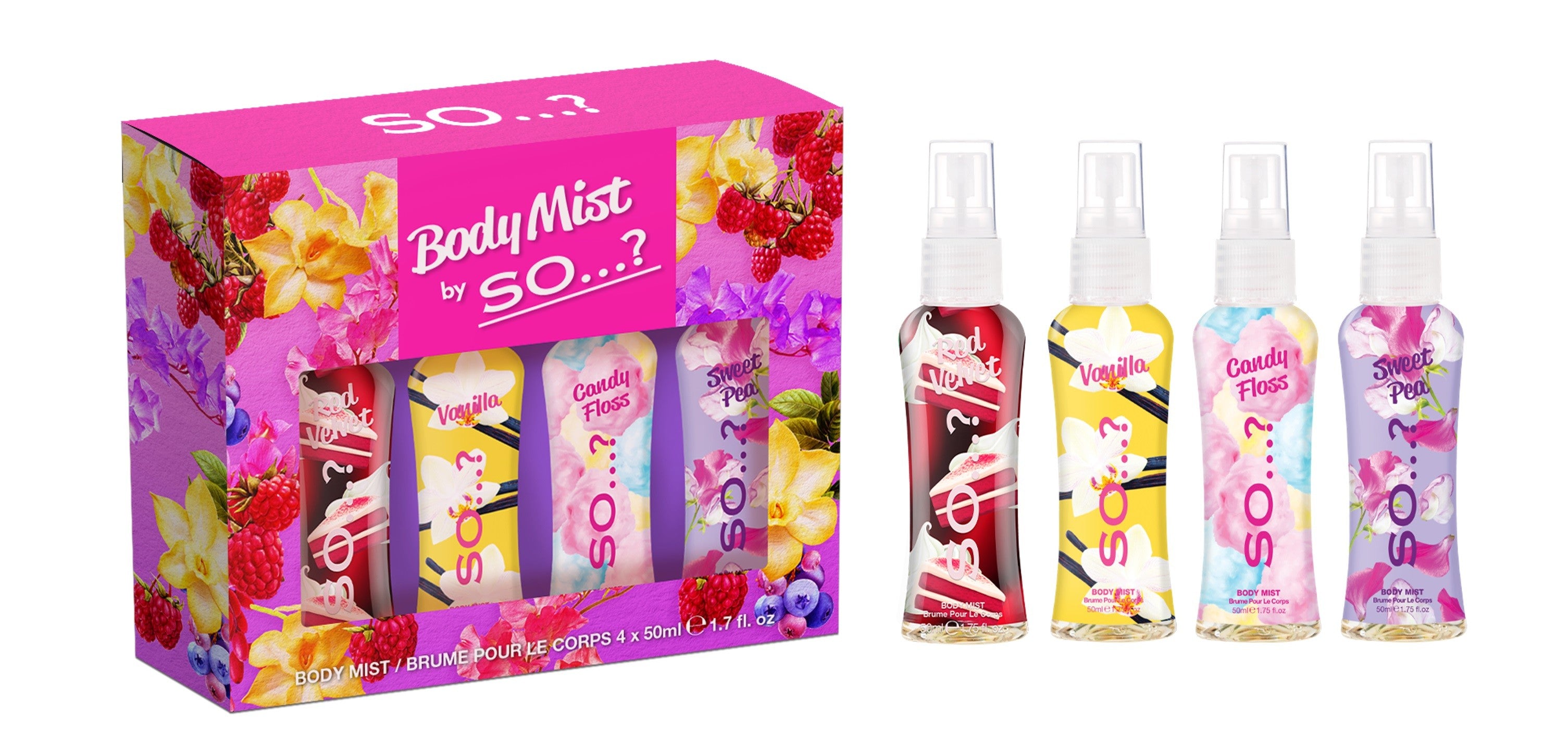 SO? Gift set - Perfumed body mists 4 x 50 ml | Vaistine1.lt | WestPharmacy.eu