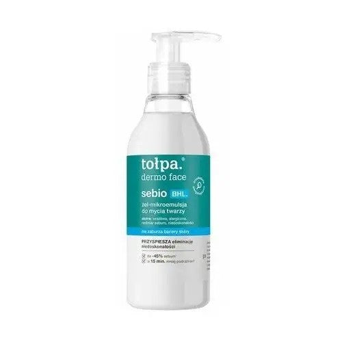 TOŁPA Dermo Face Sebio BHL Gel - microemulsion for face washing 195 ml | Vaistine1.lt