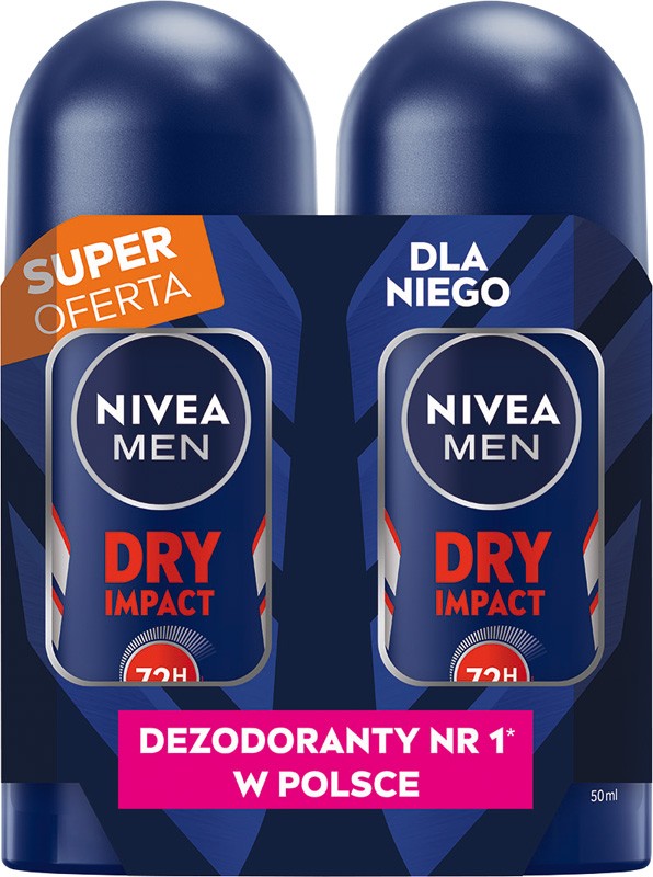NIVEA MEN Antiperspirant in a ball DUO Dry Impact 2x50 ml | Vaistine1.lt | WestPharmacy.eu