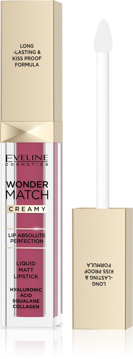 EVELINE Matte Liquid Lipstick Wonder Match Creamy No. 10 - Berry Rose 6.8 ml | Vaistine1.lt