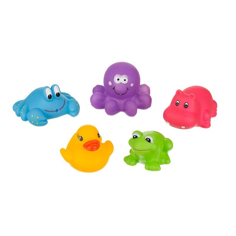 AKUKU Bath Toys - colorful animals (a0363) 1 pack - 5 pcs. | Vaistine1.lt