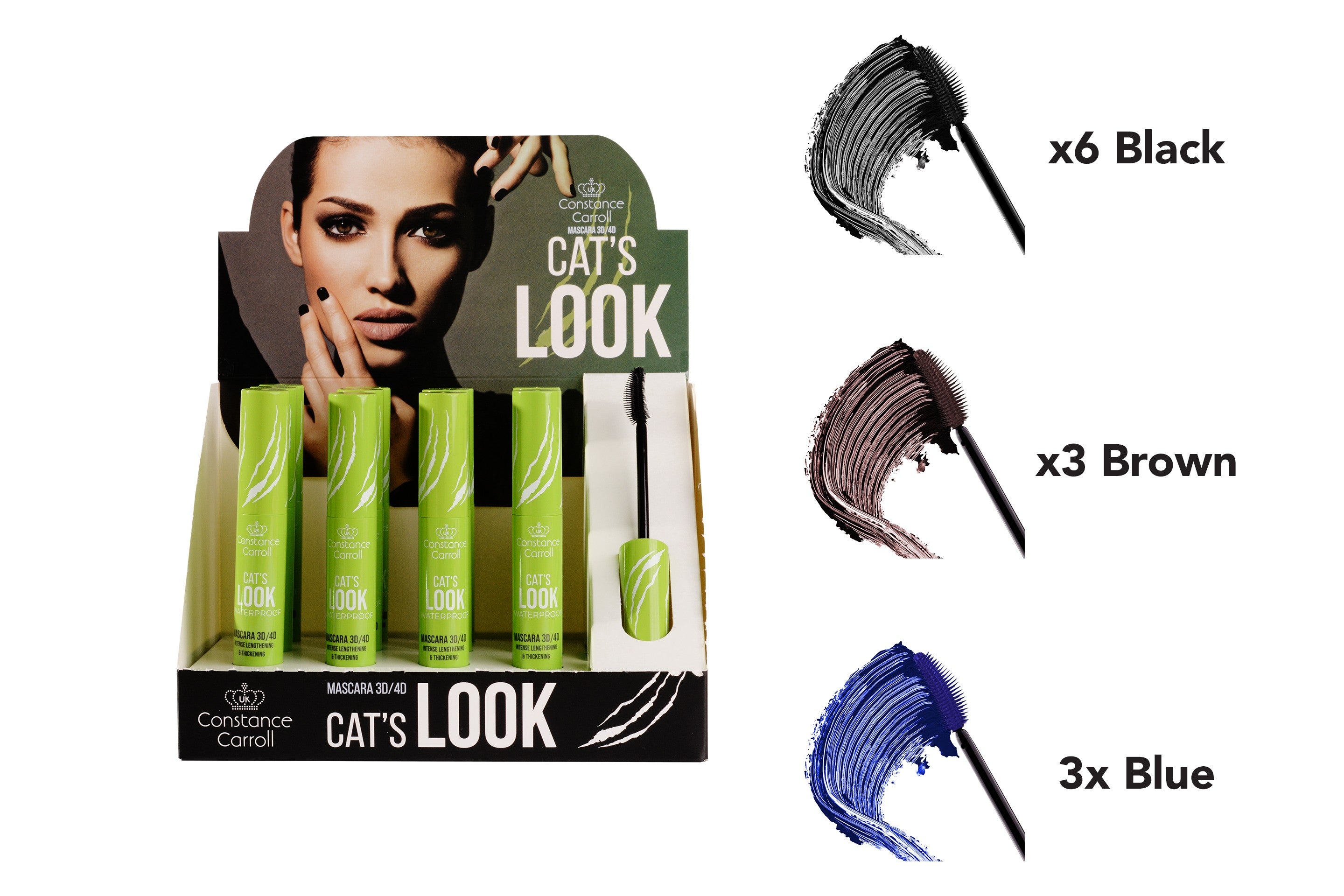 CONSTANCE CARROLL Mascara Set 12xCat's 6xBlack+3xBlue+3xBrown | Vaistine1.lt | WestPharmacy.eu