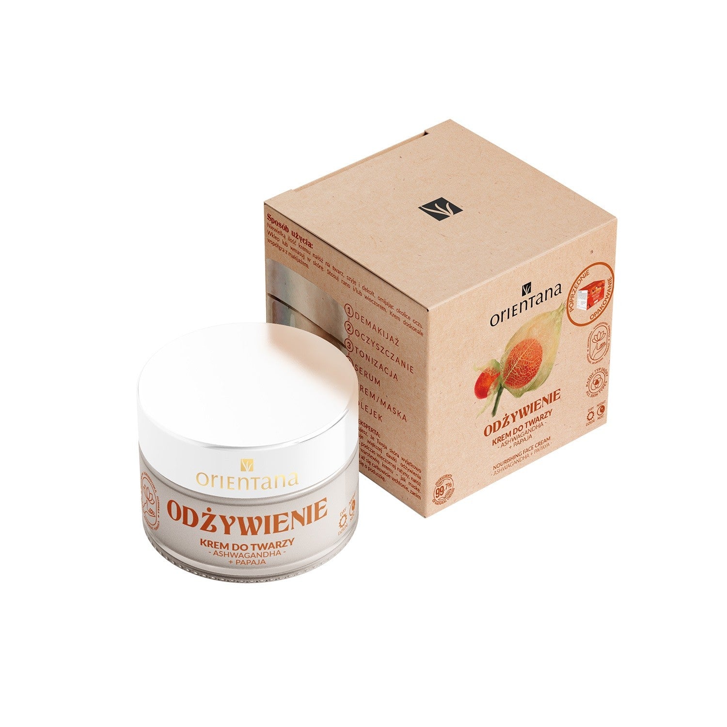 ORIENTANA Day and Night Face Cream NOURISHMENT - Ashwagandha & Papaya 40 ml | Vaistine1.lt