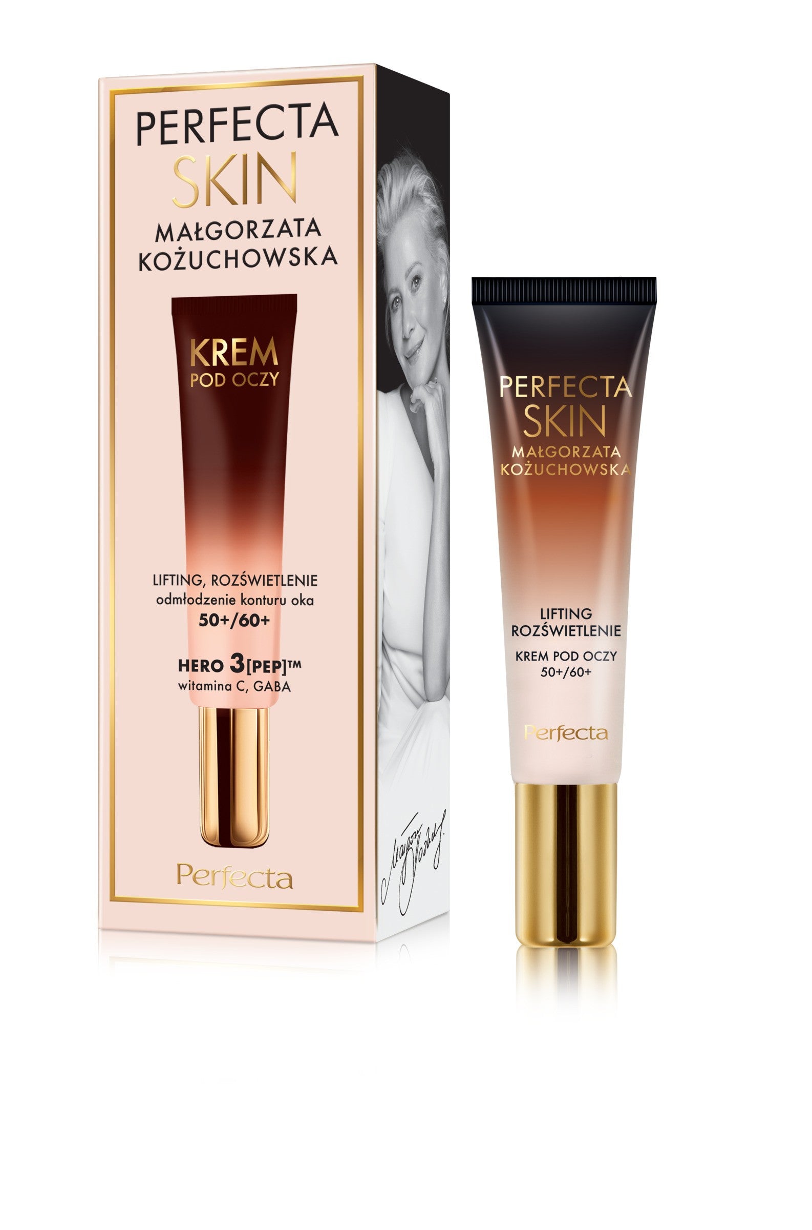 PERFECTA Skin Małgorzata Kożuchowska 50+/60+ Lifting and illuminating cream for under the eyes and eyelids 15 ml | Vaistine1.lt