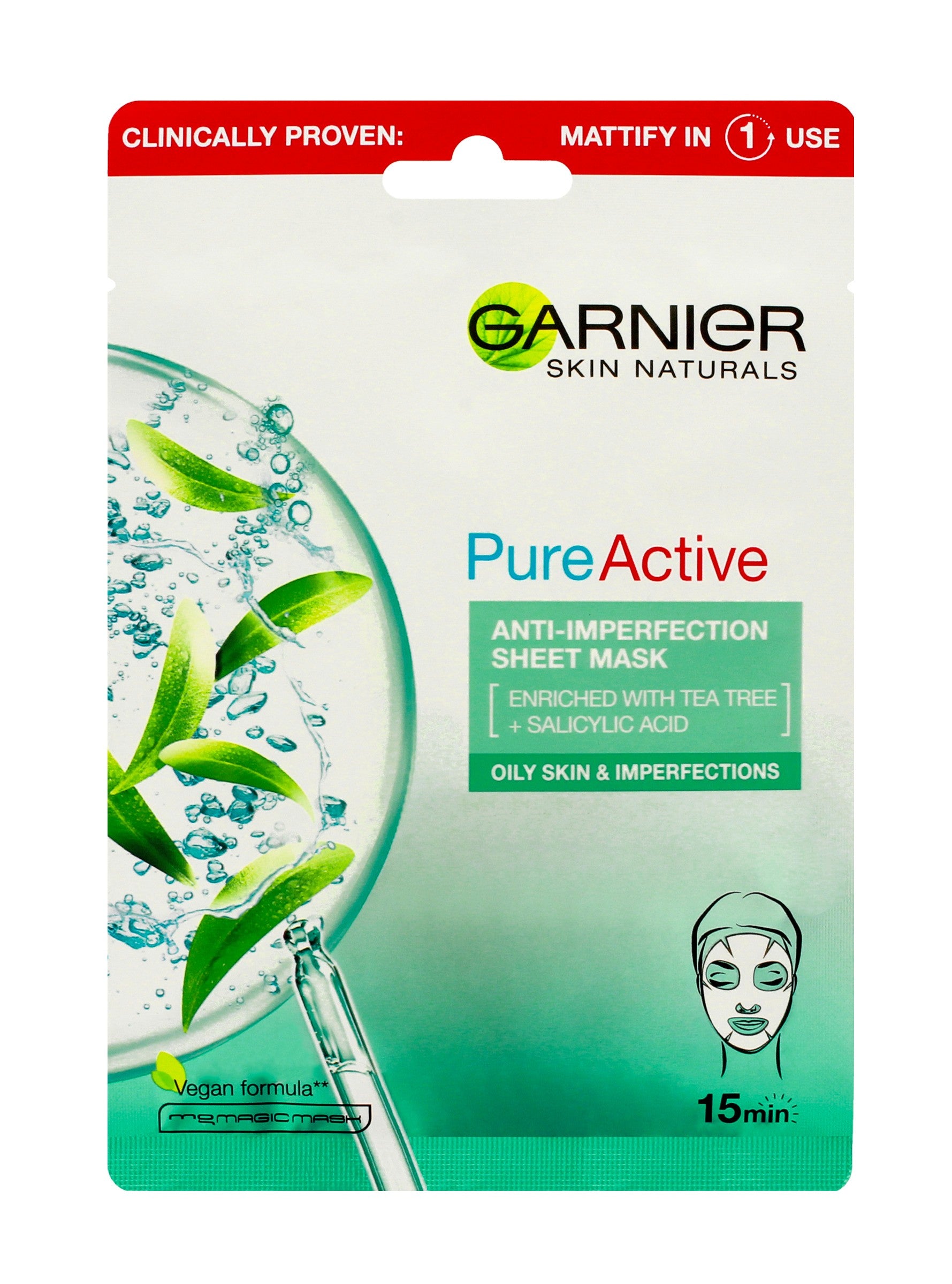 GARNIER Skin Naturals Pure Skin Purifying Fabric Mask Against Imperfections 23g | Vaistine1.lt | WestPharmacy.eu