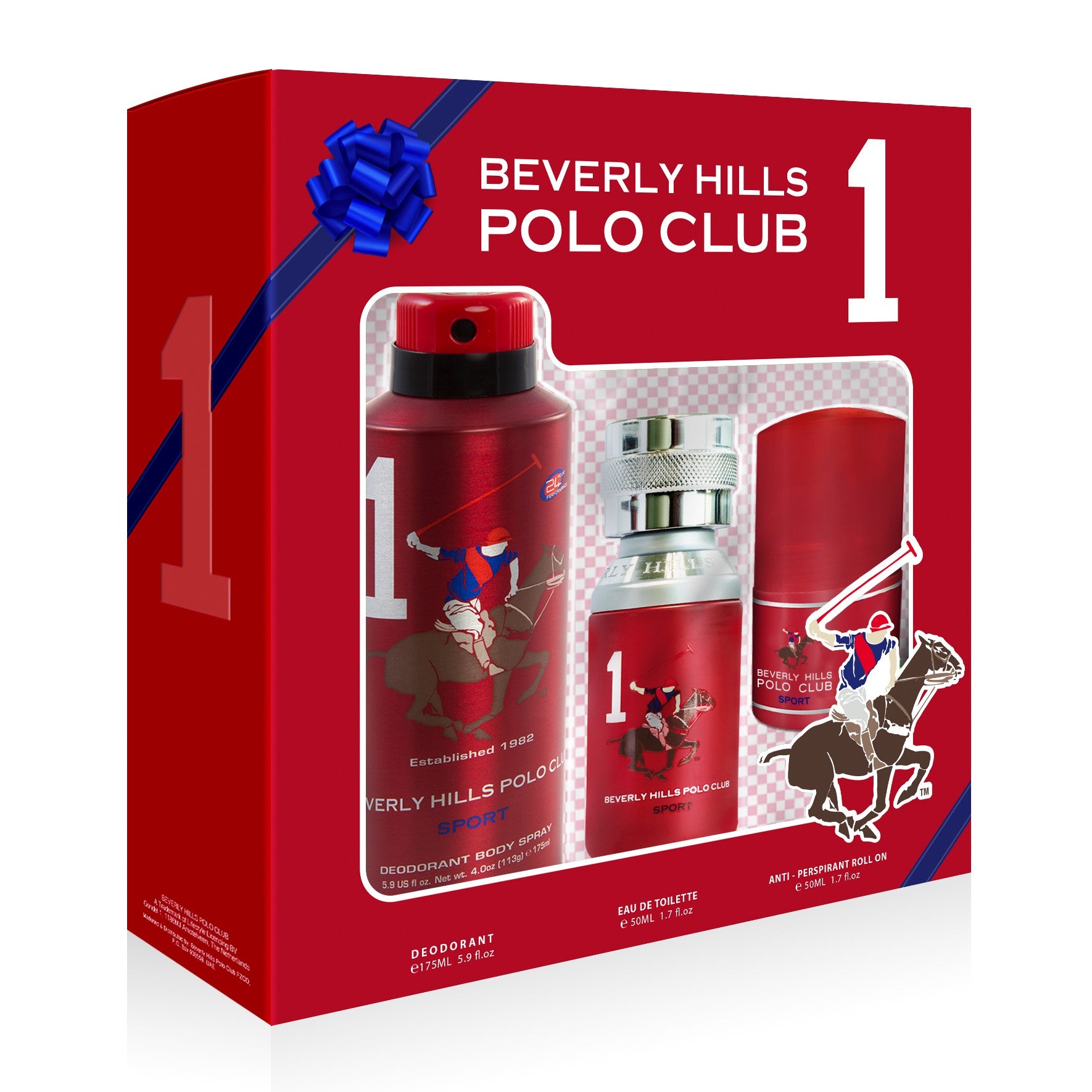 BEVERLY HILLS Polo Club Sport No. 1 Gift Set Eau de Toilette 50 ml + Deodorant spray 175 ml + Roll-on antiperspirant 50 ml50 ml | Vaistine1.lt | WestPharmacy.eu