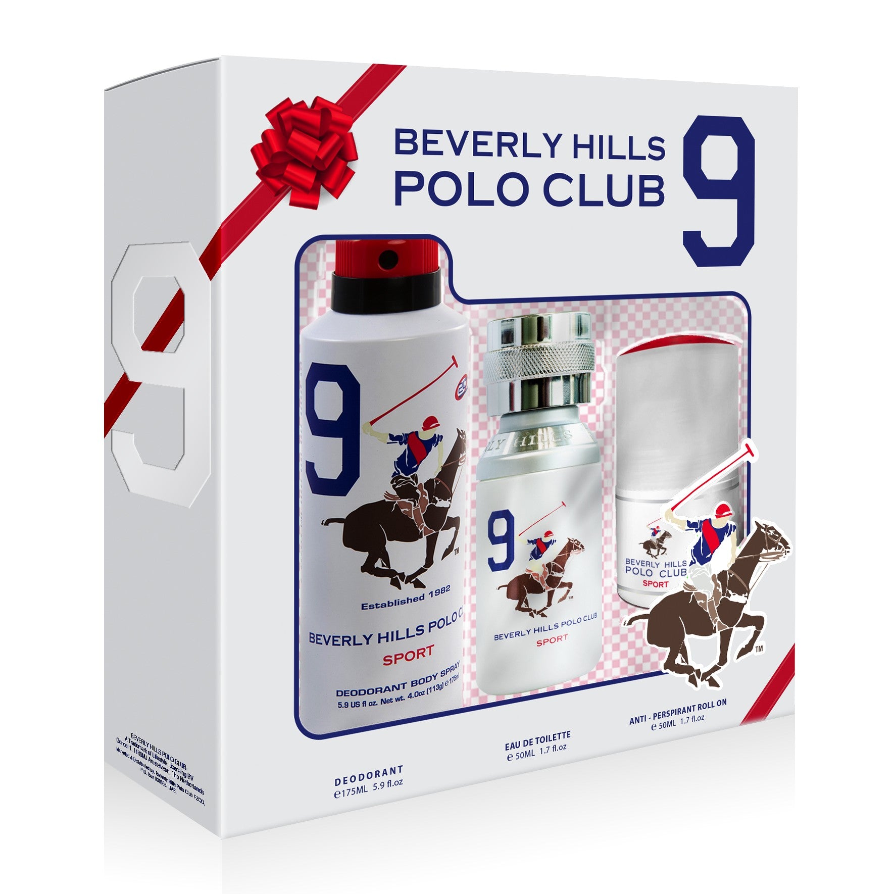 BEVERLY HILLS Polo Club Sport No.9 Gift Set Eau de Toilette 50 ml + Deodorant 175 ml + Antiperspirant roll-on 50 ml | Vaistine1.lt | WestPharmacy.eu