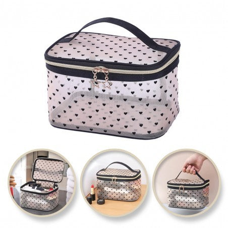 ECARLA Cosmetic bag KS125 - trunk black hearts  - Vaistine1.lt | WestPharmacy.eu