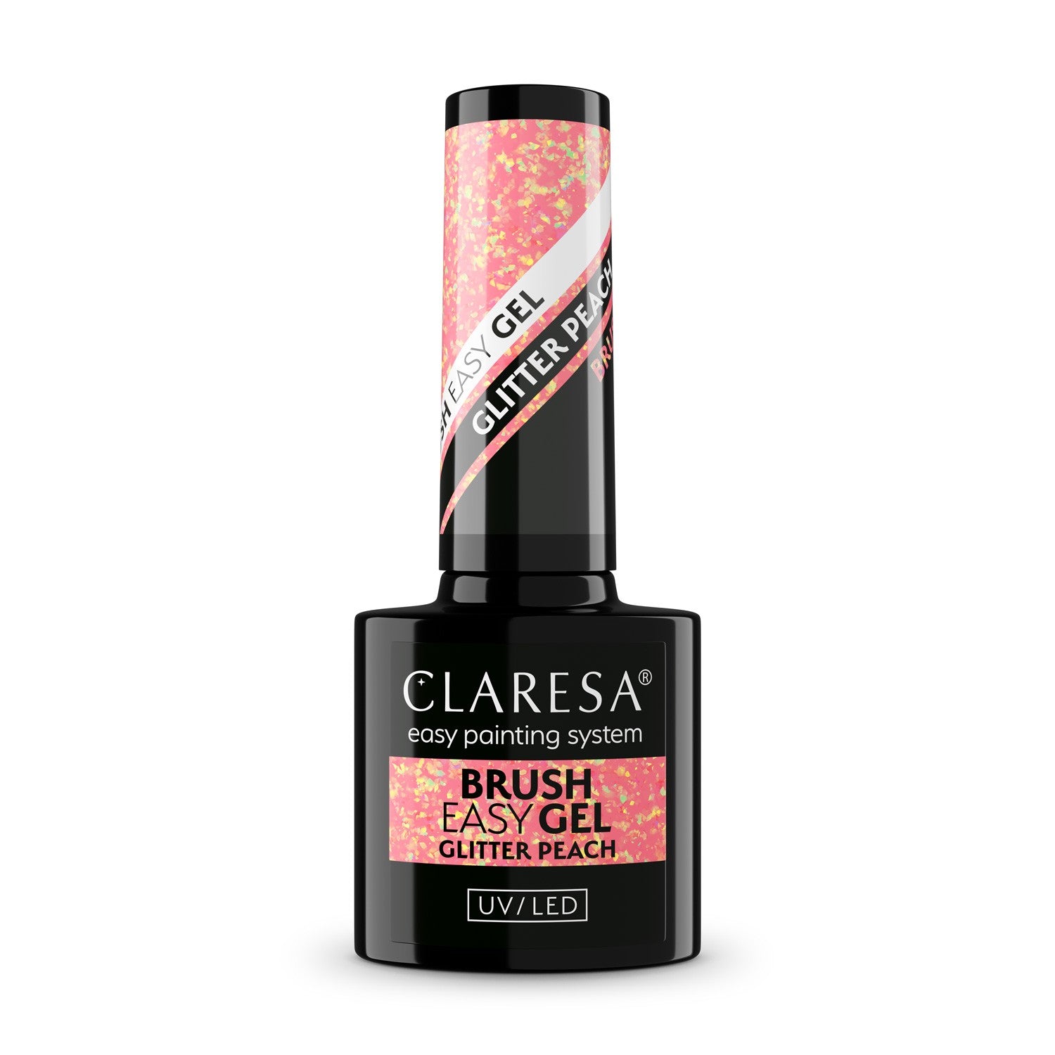 CLARESA Brush Easy Gel Nail Gel - Glitter Peach 5 g  - Vaistine1.lt | WestPharmacy.eu