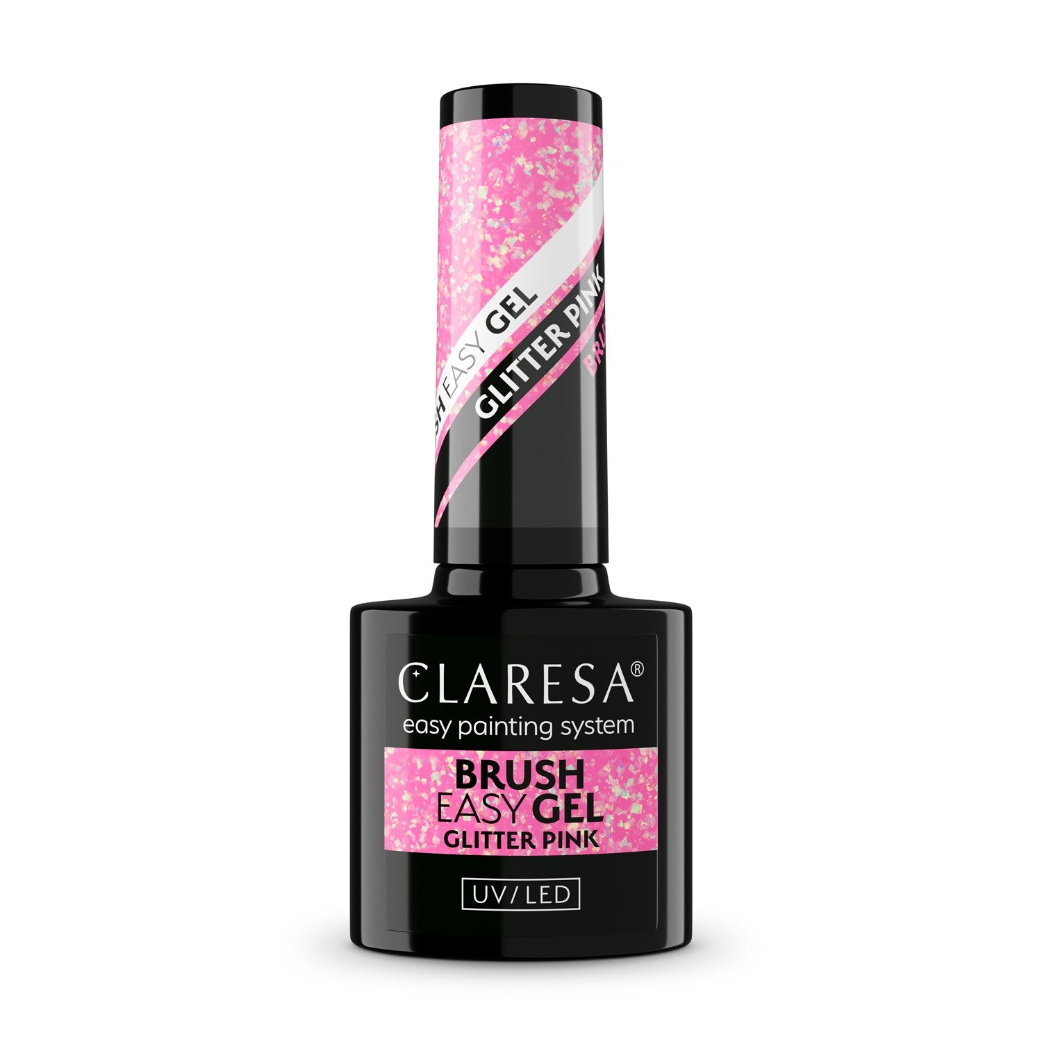 CLARESA Brush Easy Gel Nail Gel - Glitter Pink 5 g  - Vaistine1.lt | WestPharmacy.eu