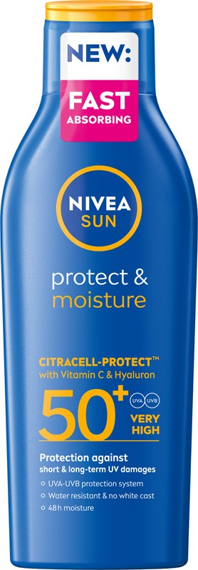NIVEA SUN Protect Moisture Sunscreen Moisturizing Lotion SPF50+ 200 ml  - Vaistine1.lt | WestPharmacy.eu