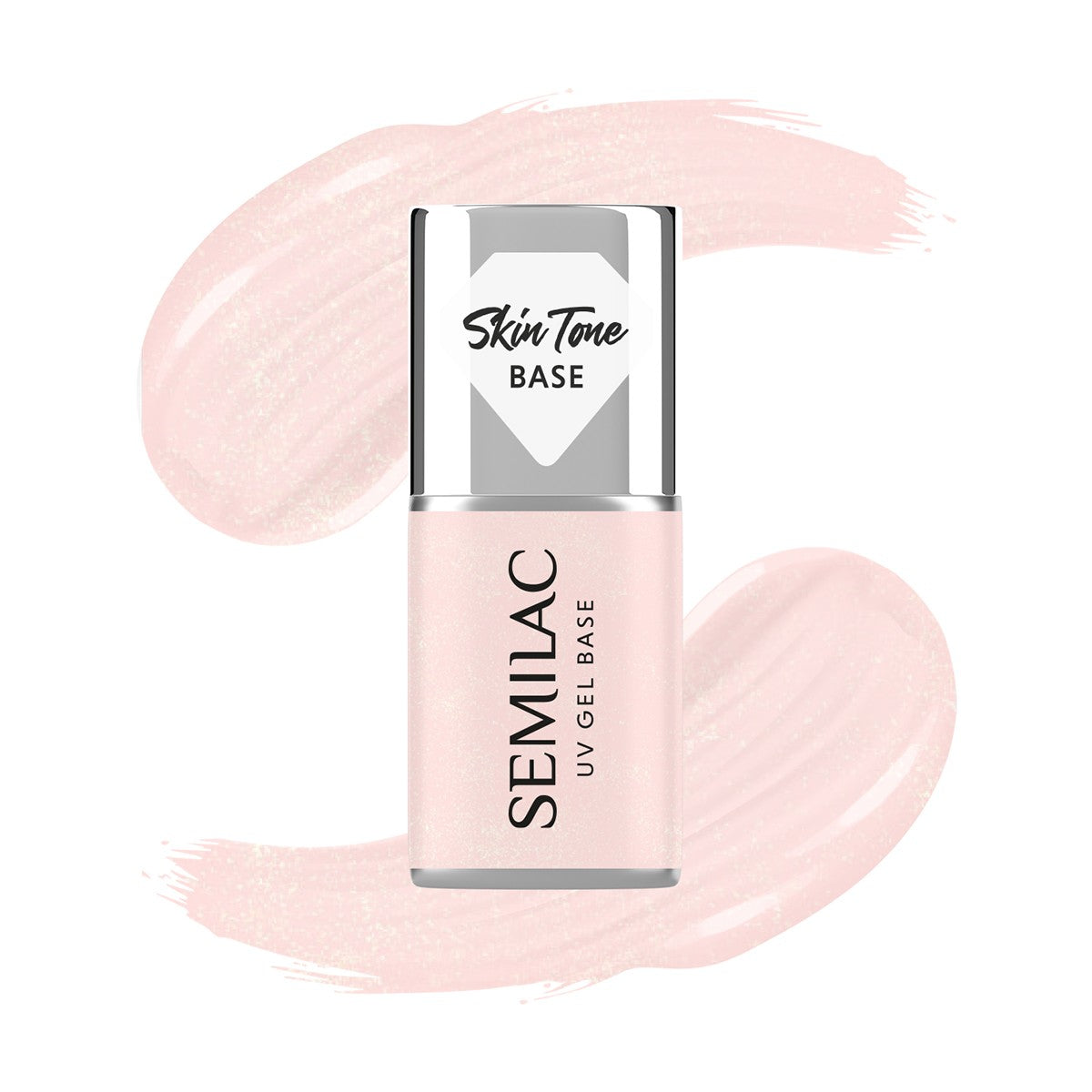 SEMILAC Skin Tone cover base for hybrid varnishes semi-transparent Glitter Rose 7 ml  - Vaistine1.lt | WestPharmacy.eu
