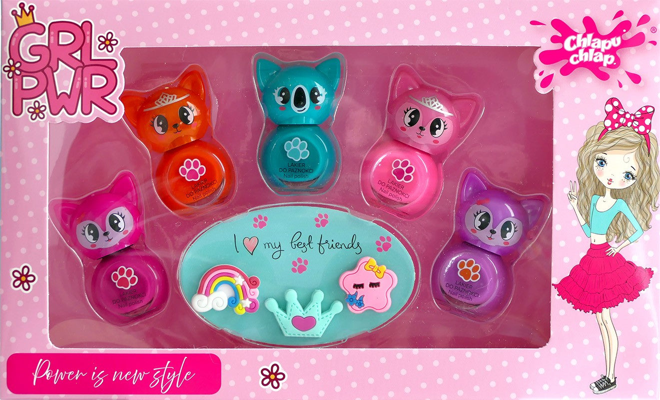 CHLAPU CHLAP Girl Power Child set with nail polish and rings  - Vaistine1.lt | WestPharmacy.eu