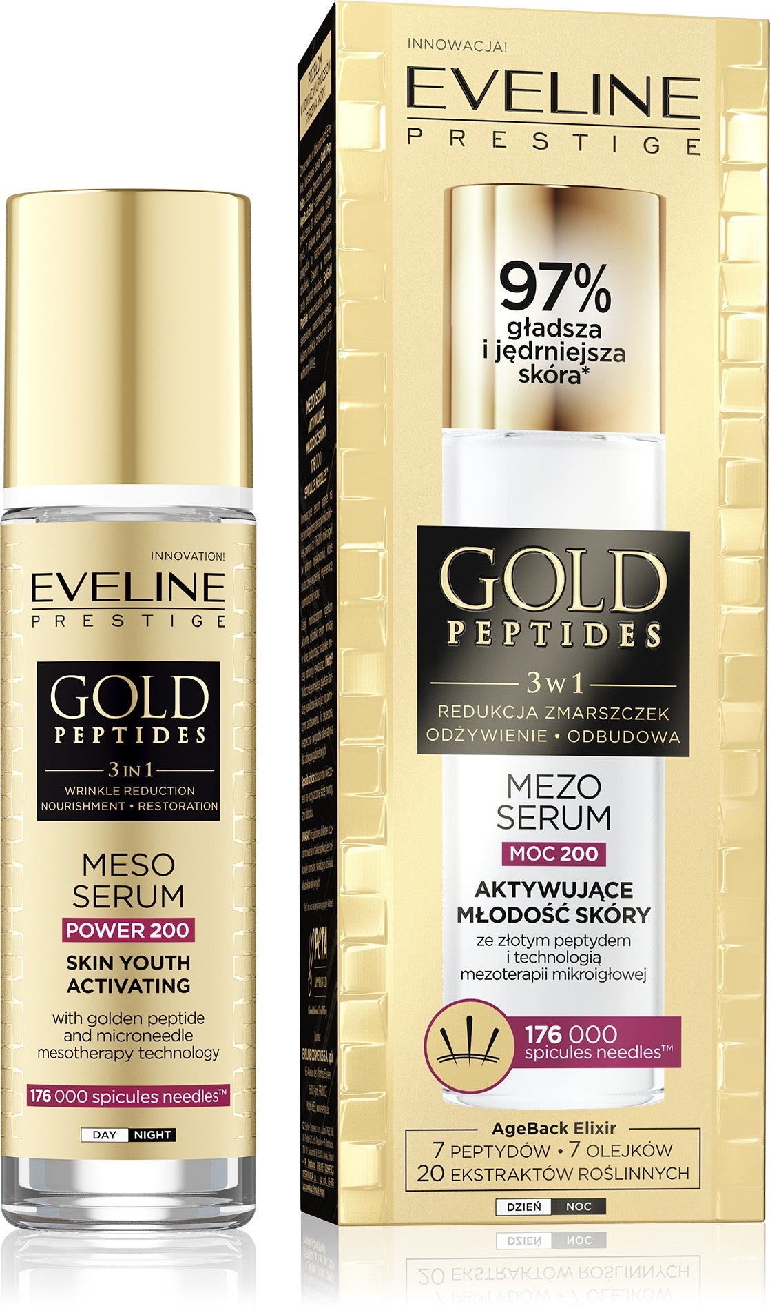 EVELINE Gold Peptides 3-in-1 skin youth activating meso-serum (strength 200) 30 ml  - Vaistine1.lt | WestPharmacy.eu