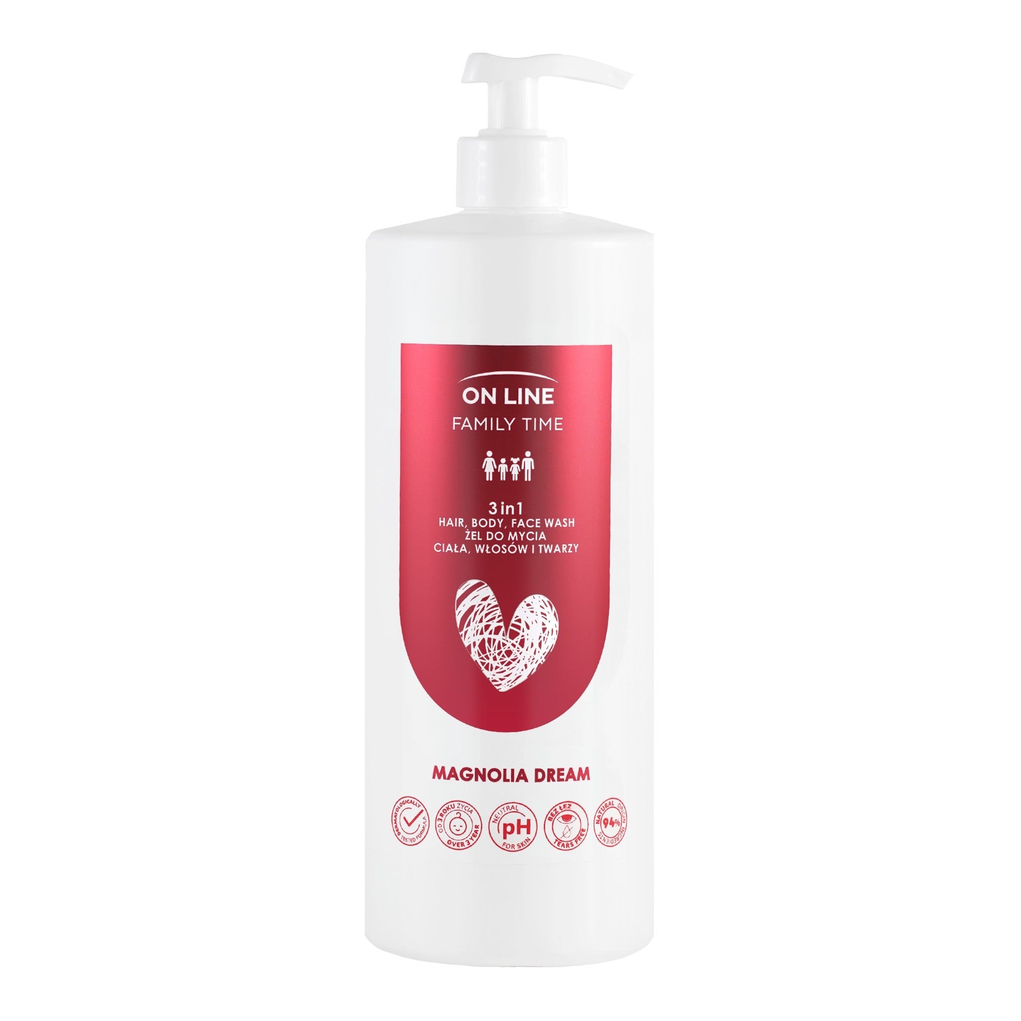 ON LINE Family Time 3-in-1 Body, Hair and Face Wash - Magnolia Dream 850 ml  - Vaistine1.lt | WestPharmacy.eu