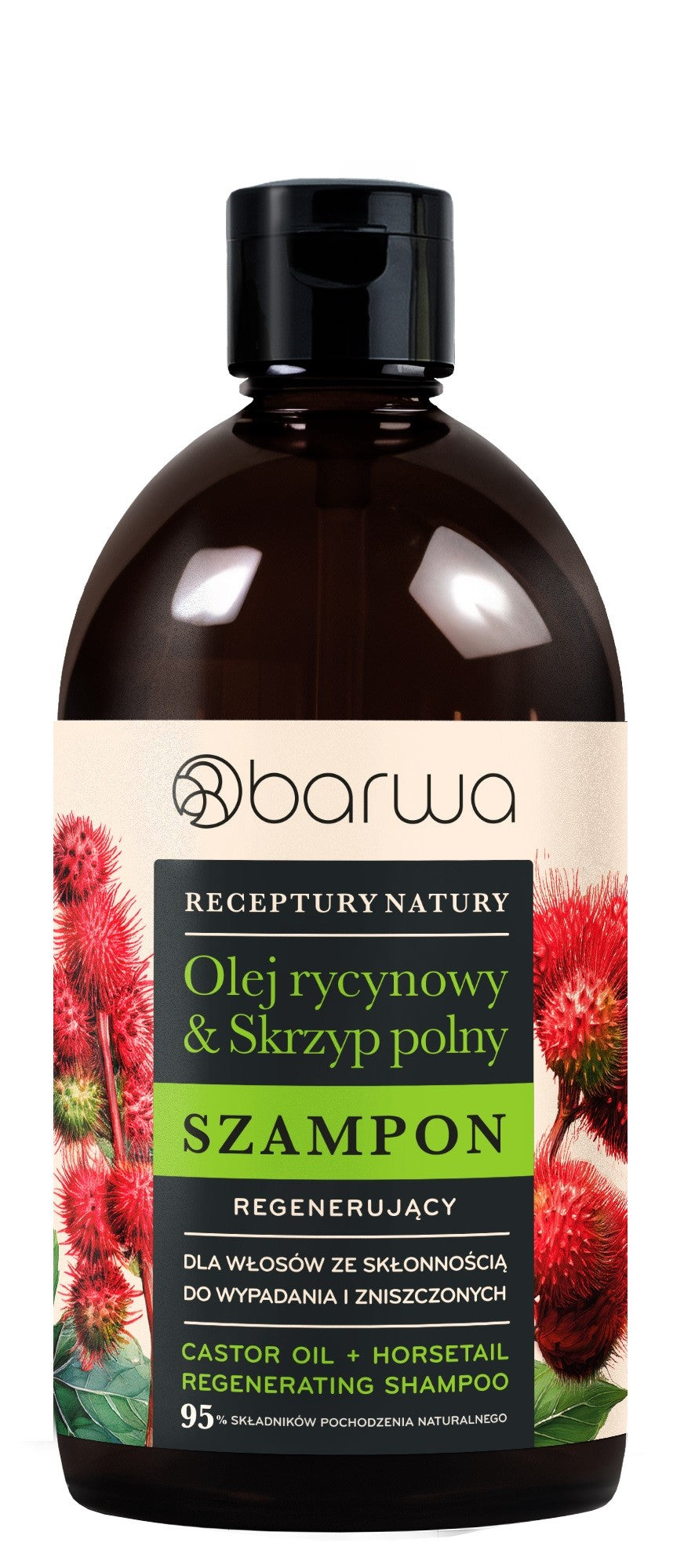 BARWA Nature's Recipes Regenerating Shampoo for loss-prone and damaged hair - Castor Oil & Horsetail  - Vaistine1.lt | WestPharmacy.eu
