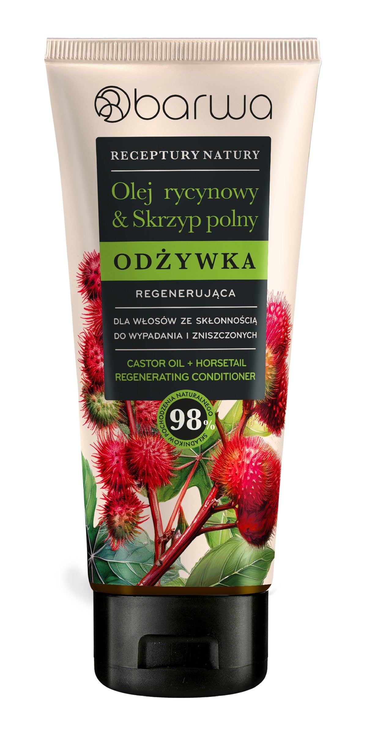 BARWA Nature's Recipes Regenerating Conditioner for hair prone to loss and damaged hair - Castor Oil & Field Horsetail  - Vaistine1.lt | WestPharmacy.eu