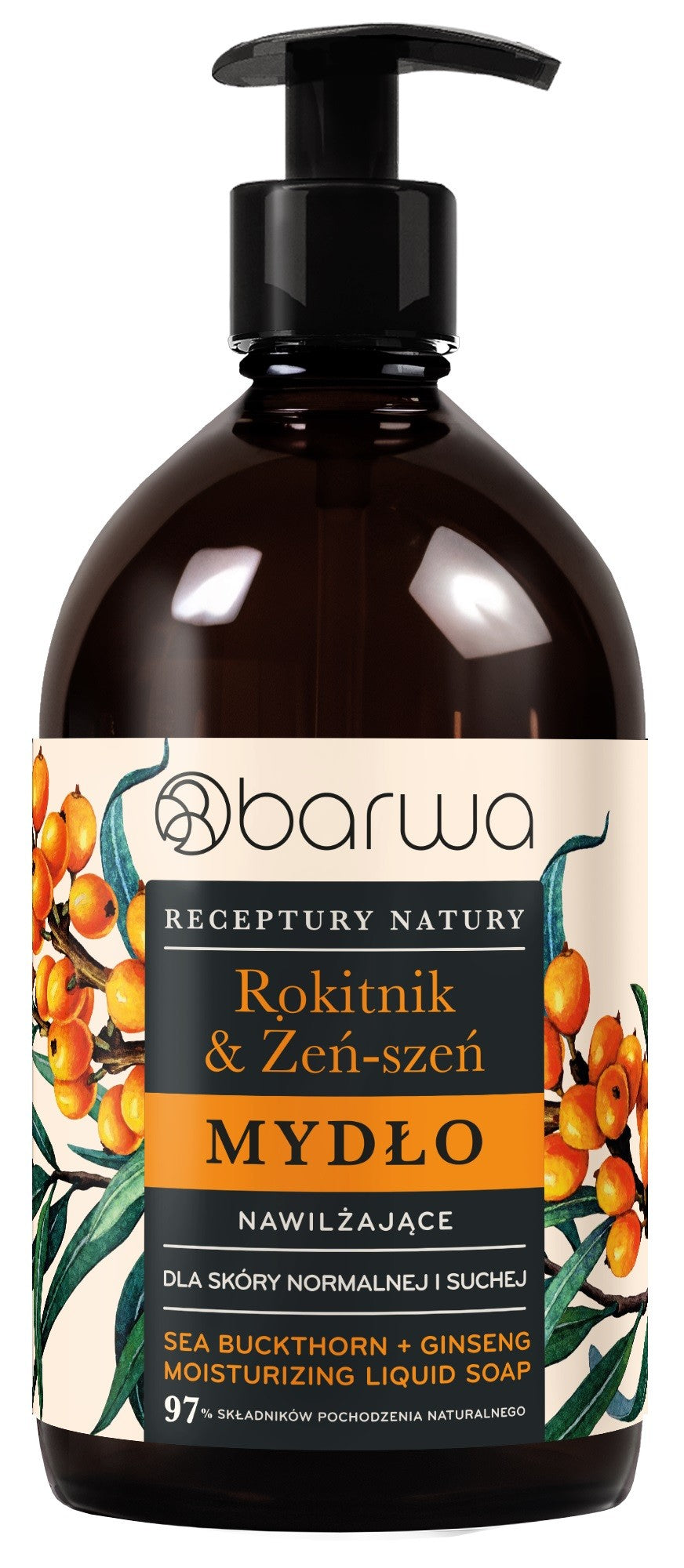 BARWA Nature's Recipes Moisturizing Liquid Soap - Sea Buckthorn & Ginseng  - Vaistine1.lt | WestPharmacy.eu