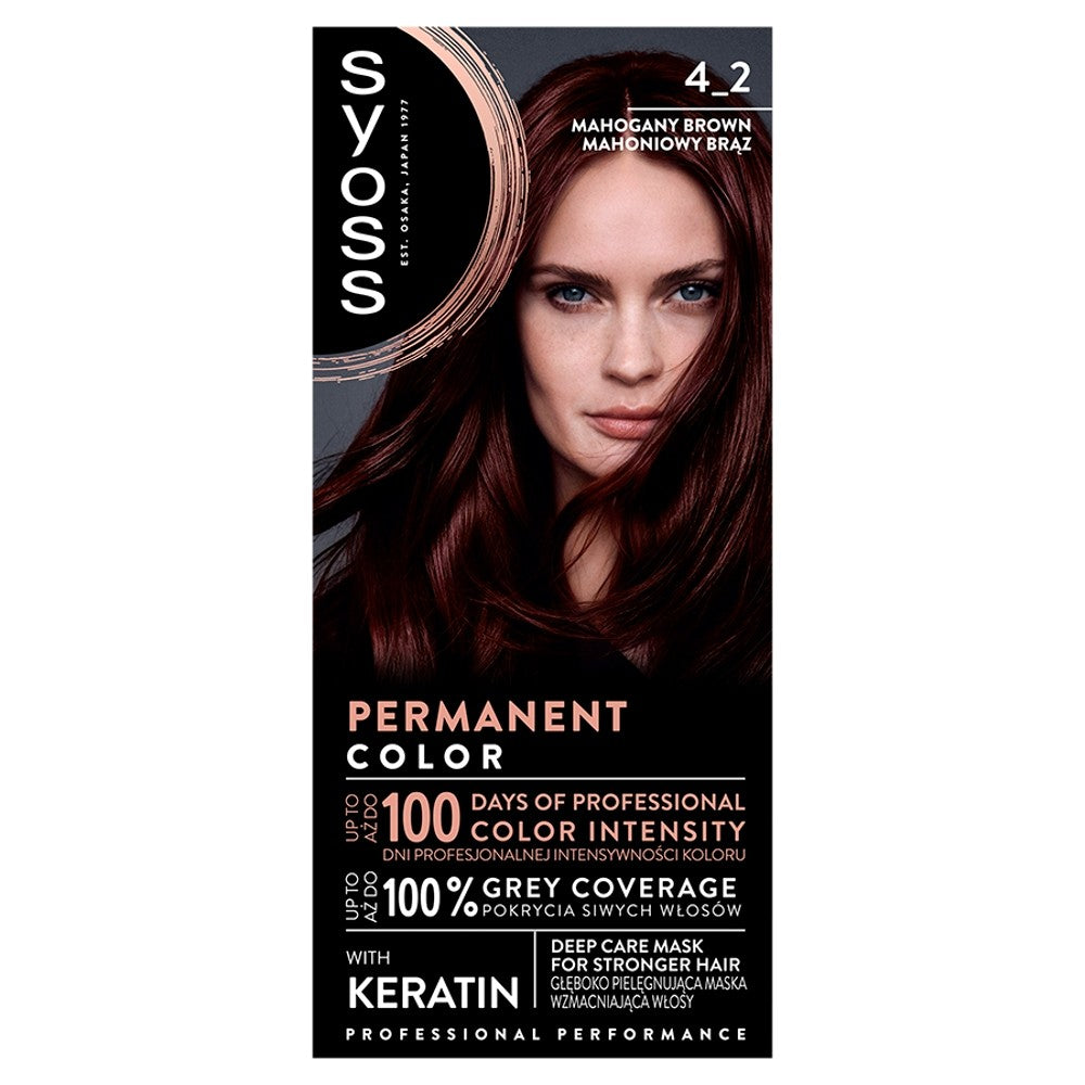 Schwarzkopf Syoss matu krāsa brūna sarkankoka krāsā Nr. 4-2 1 gab.