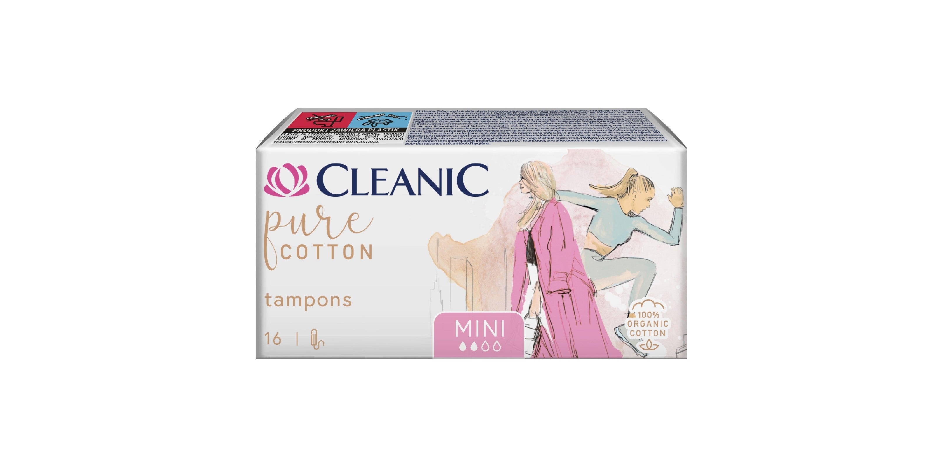 CLEANIC Pure Cotton Mini Tampons made from organic cotton – 16 pieces | Vaistine1.lt | WestPharmacy.eu