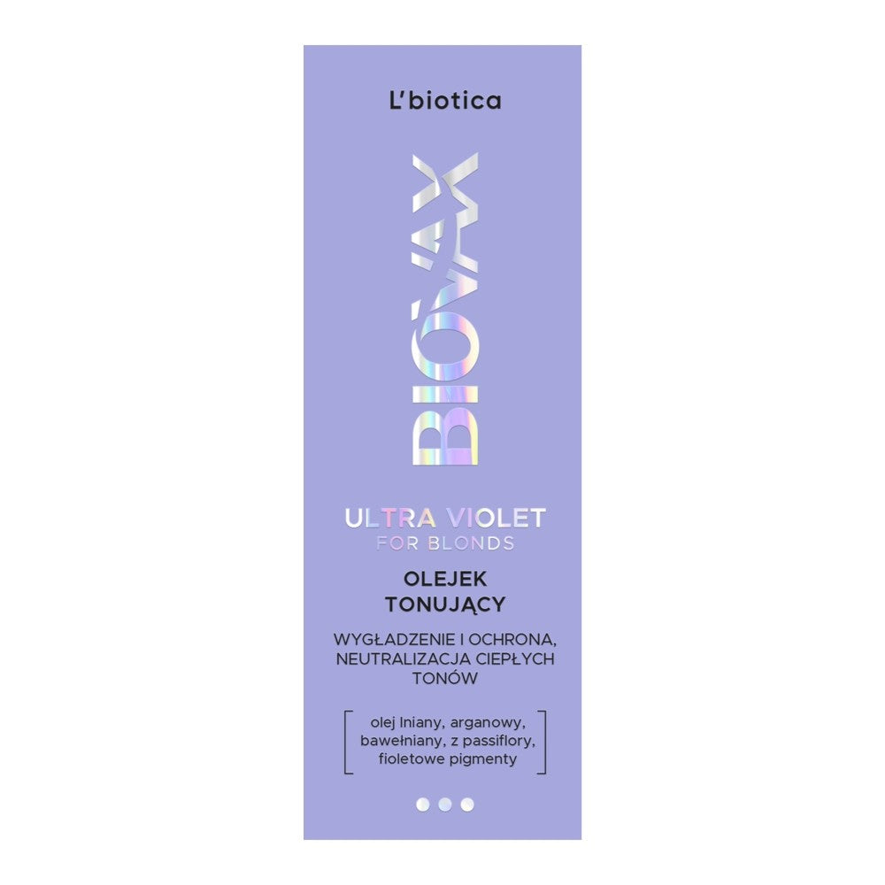 L'BIOTICA Biovax Ultra Violet Toning oil for blonde hair 50 ml | Vaistine1.lt | WestPharmacy.eu