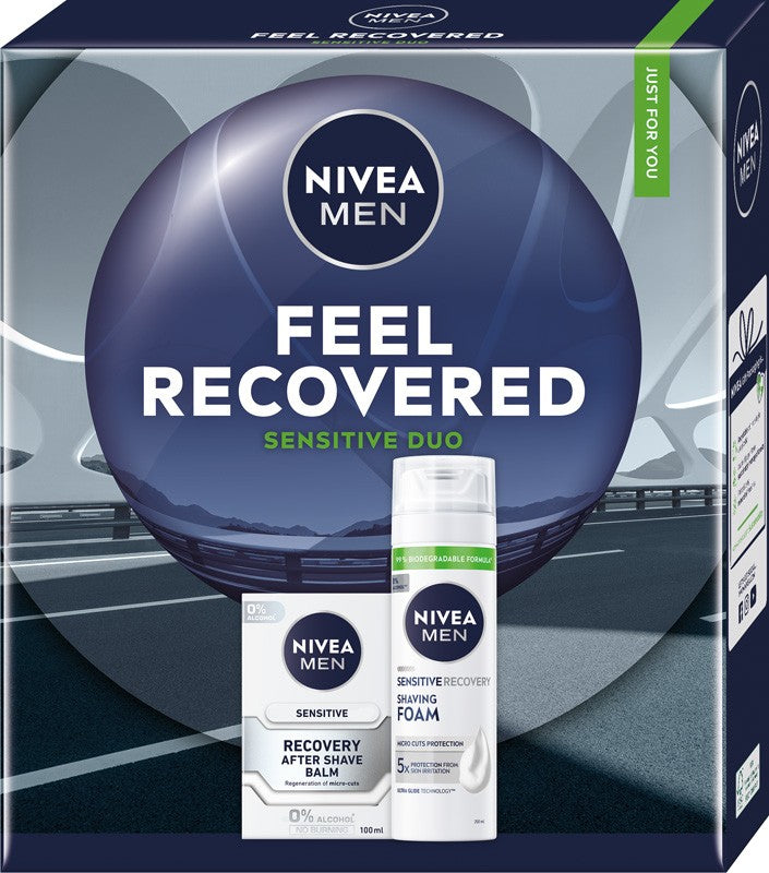 NIVEA Feel Recovered Men's Gift Set (100 ml aftershave balm + 200 ml shaving foam) | Vaistine1.lt | WestPharmacy.eu