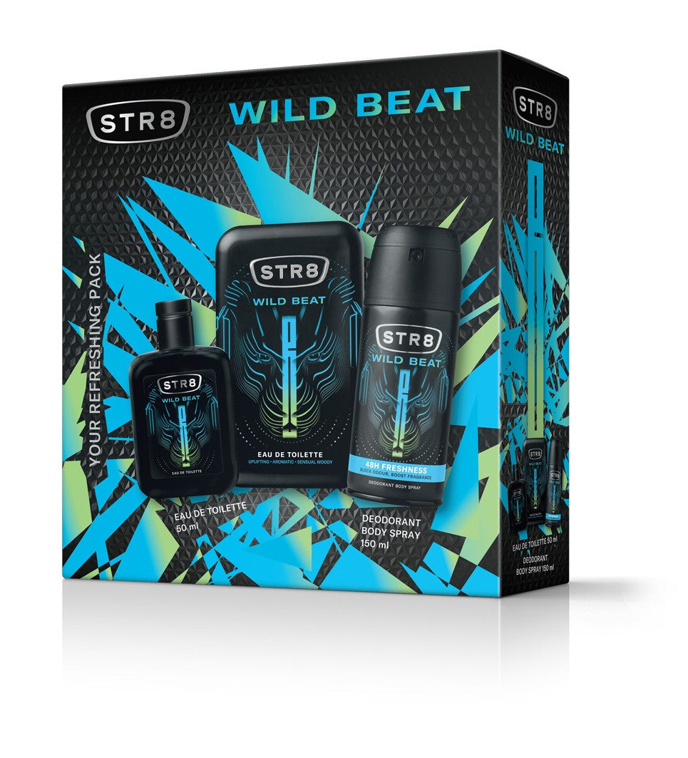 STR8 Wild Beat Men's Gift Set (50ml Eau de Toilette + 150ml Deodorant Spray) | Vaistine1.lt | WestPharmacy.eu