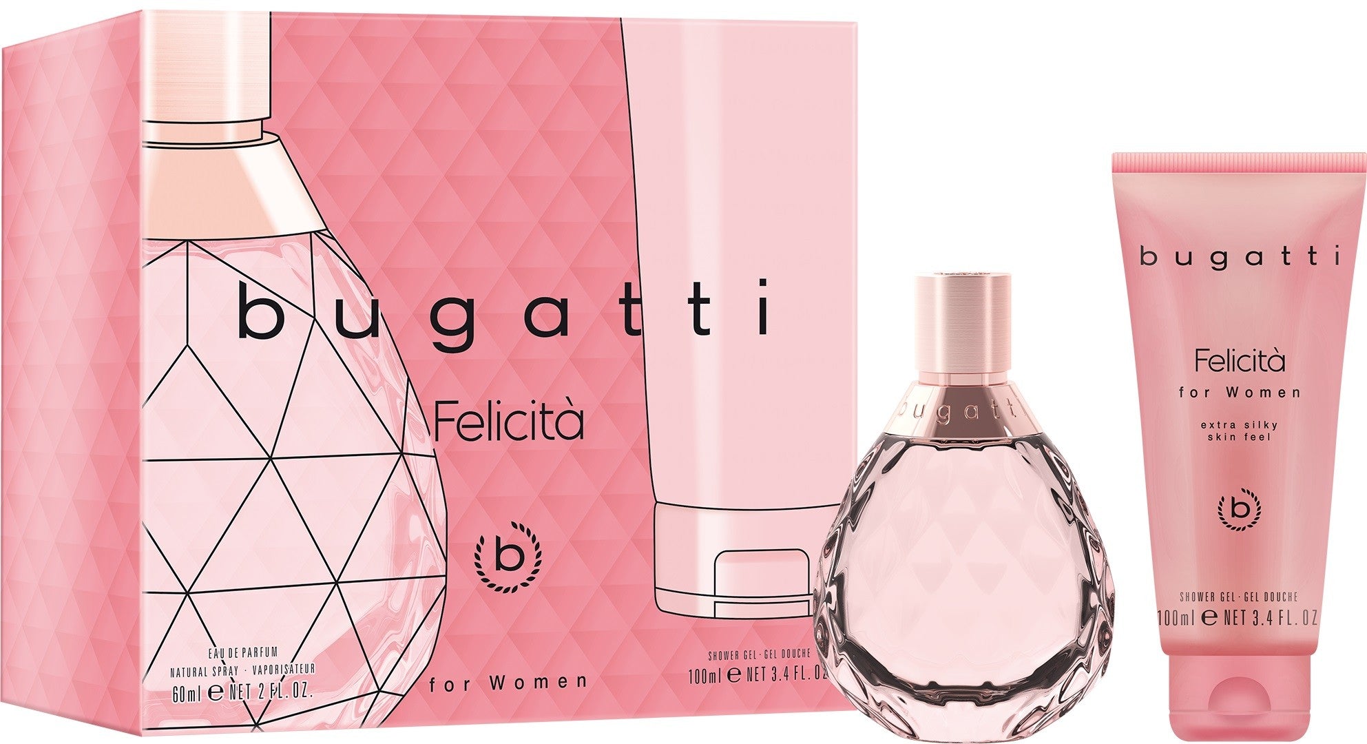 BUGATTI Felicitá Gift Set for Women (60 ml Eau de Parfum + 100 ml Shower Gel) | Vaistine1.lt | WestPharmacy.eu