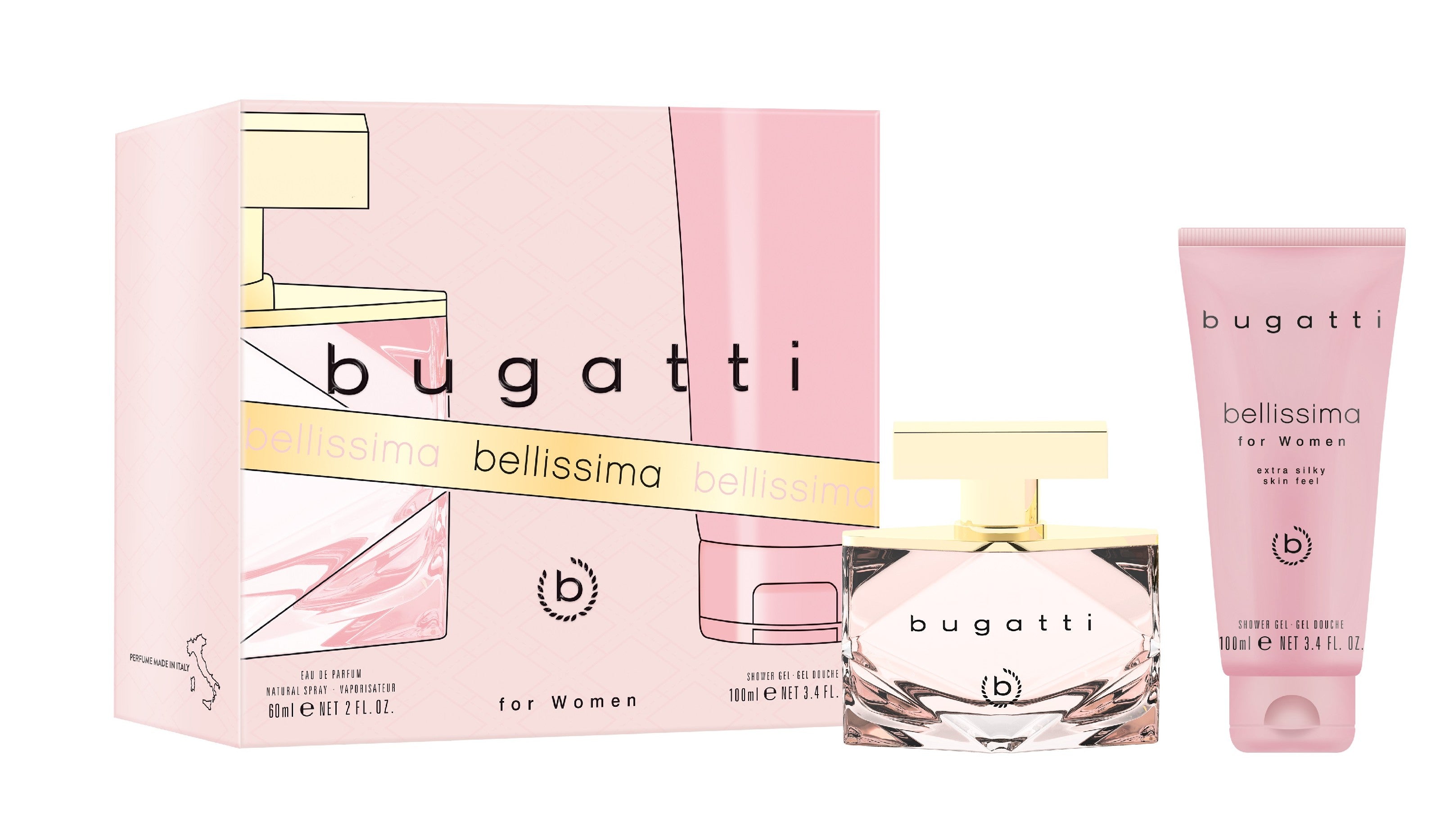 BUGATTI Bellissima Gift Set for Women (60 ml Eau de Parfum + 100 ml Shower Gel) | Vaistine1.lt | WestPharmacy.eu