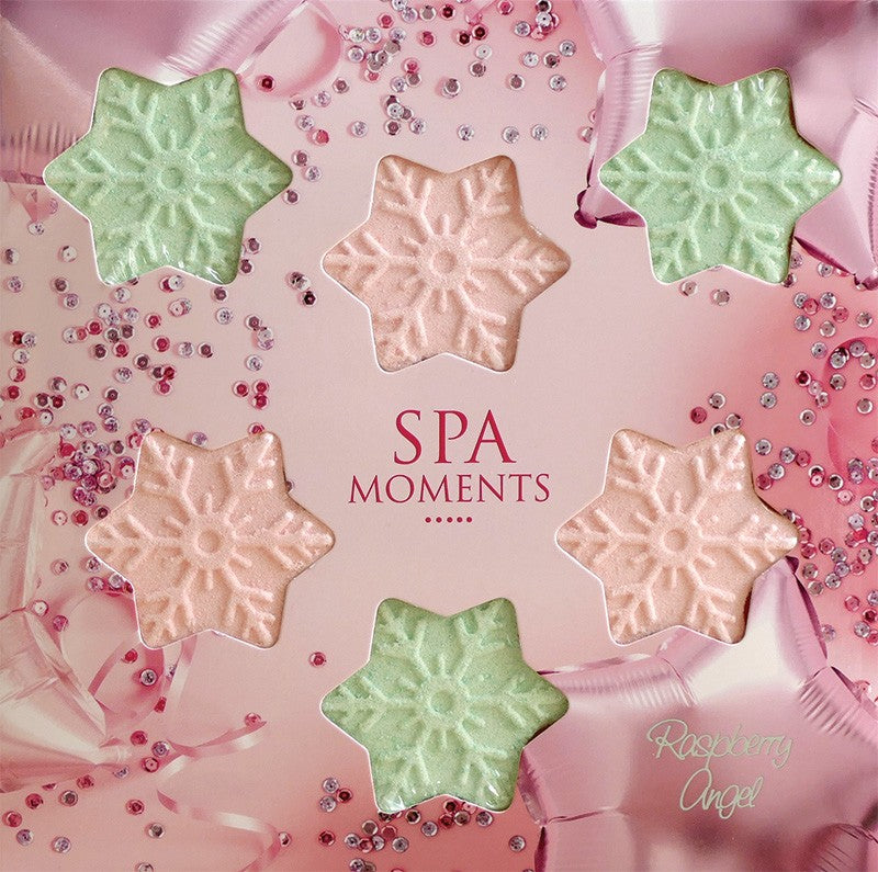 SPA MOMENTS Set of effervescent bath bombs – Snowflakes with the scent of angelic raspberry | Vaistine1.lt | WestPharmacy.eu