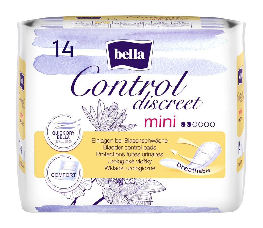 BELLA Control Discreet Mini Urological Pads 1 pack - 14 pcs. | Vaistine1.lt | WestPharmacy.eu