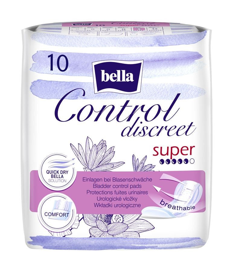 BELLA Control Discreet Super Urological Pads 1 pack - 10 pcs. | Vaistine1.lt | WestPharmacy.eu