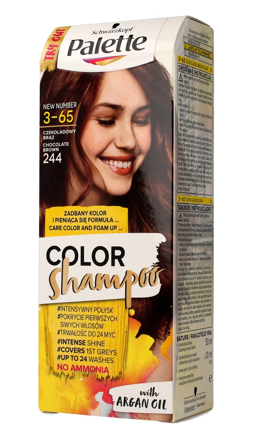 Palette Color Shampoo Coloring Shampoo No. 3-65 (244) Chocolate Brown 1pc. | Vaistine1.lt