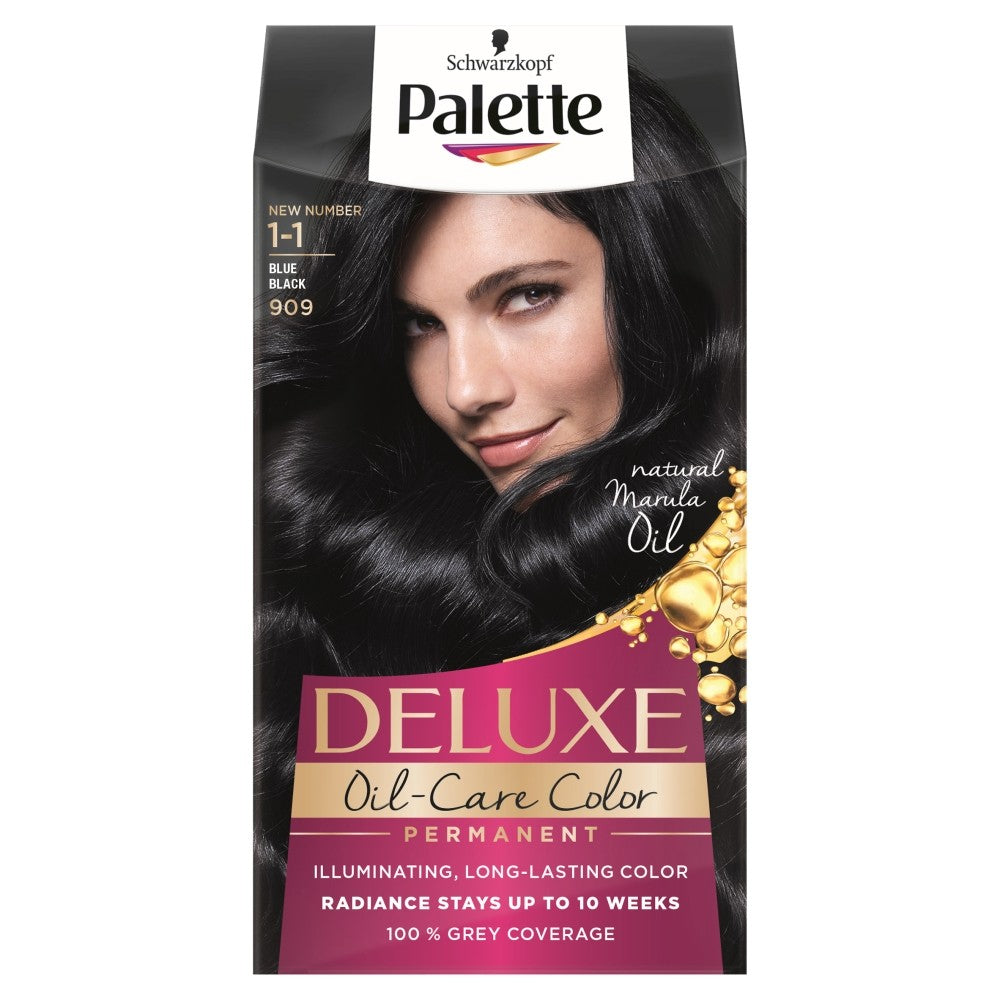 Palette Deluxe Permanent Hair Color No. 909 Blue Black 1pc. | Vaistine1.lt