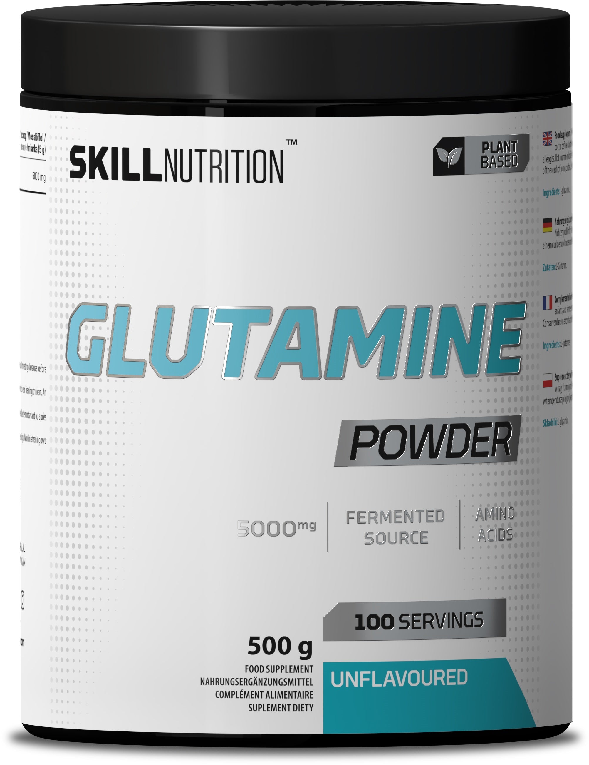 Glutamine Powder, Unflavoured - 500g - Skill Nutrition