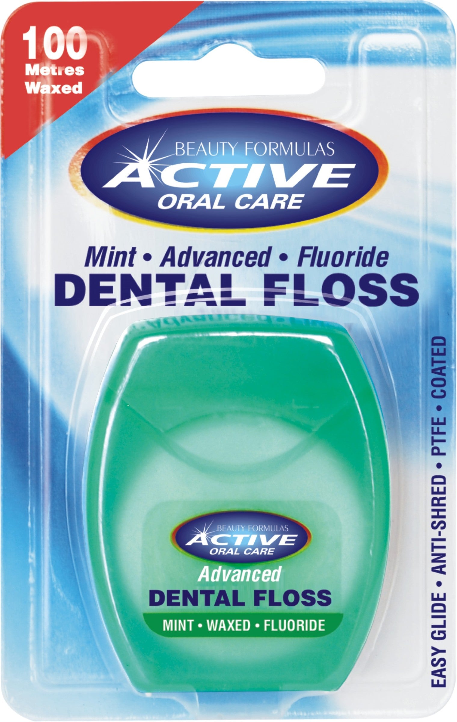 Beauty Formulas Active Oral Care Enhanced Mint Waxed Dental Floss with Fluoride | Vaistine1.lt