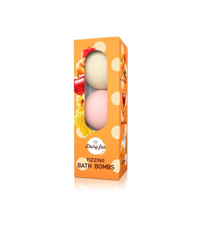 Dairy Fun Fizzy Bath Balls Caramel-Honey-Peach 1 pack-(3x100g) | Vaistine1.lt