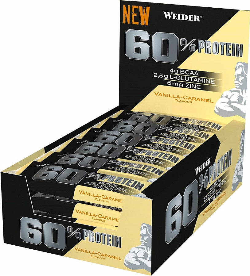60% Protein Bar, Salted Peanut-Caramel - 24 x 45g - Weider