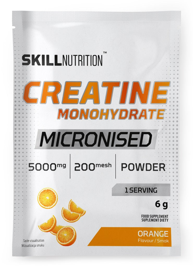 Micronised Creatine Monohydrate, Orange - 6g (1 serving) - Skill Nutrition