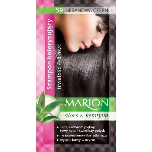 Marion coloring shampoo 4-8 washes no. 59 ebony black | Vaistine1.lt