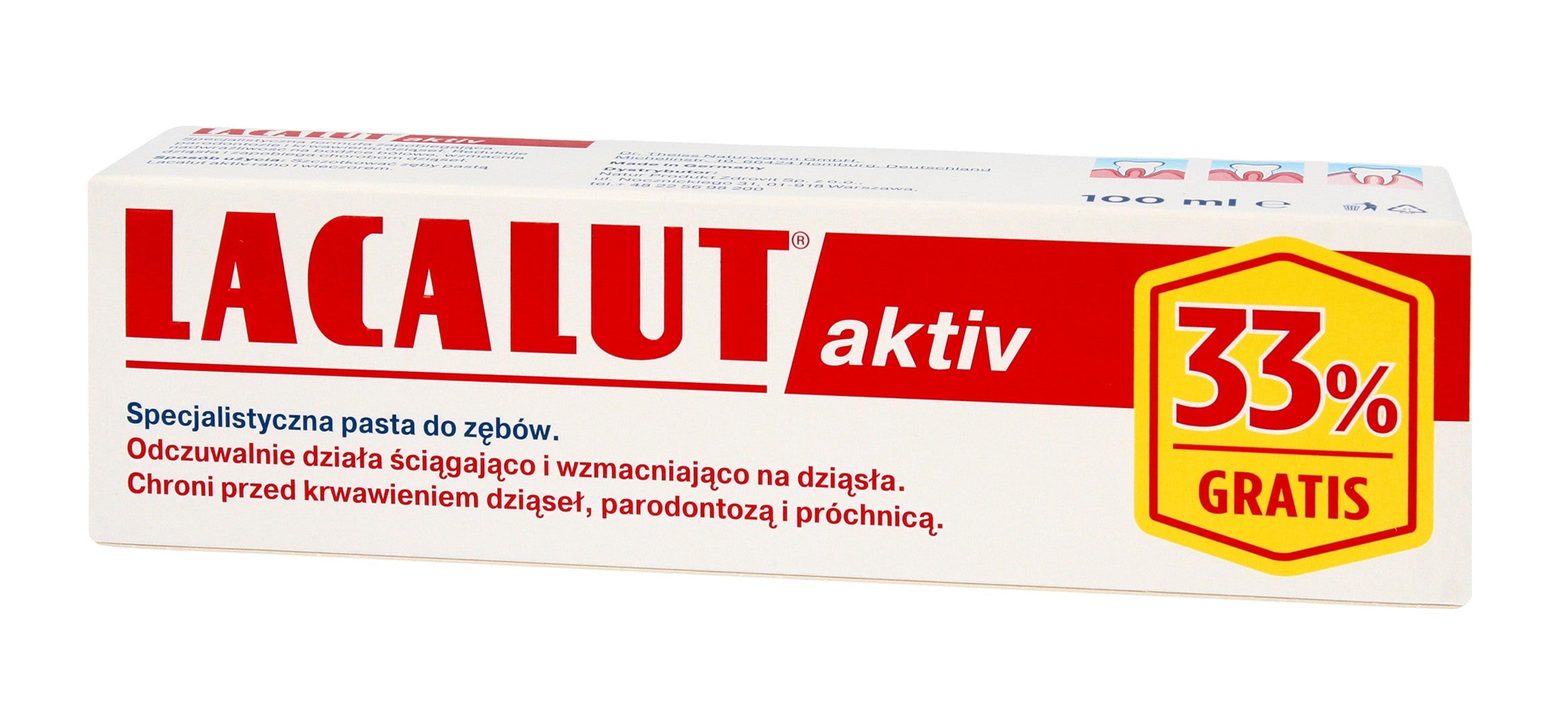 Lacalut Toothpaste Activ periodontitis 75ml + 33% free | Vaistine1.lt