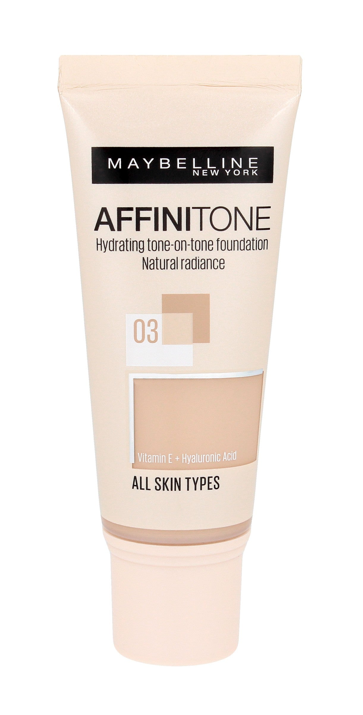 Maybelline Affinitone Foundation No. 03 Light Sand Beige - tube 30ml | Vaistine1.lt