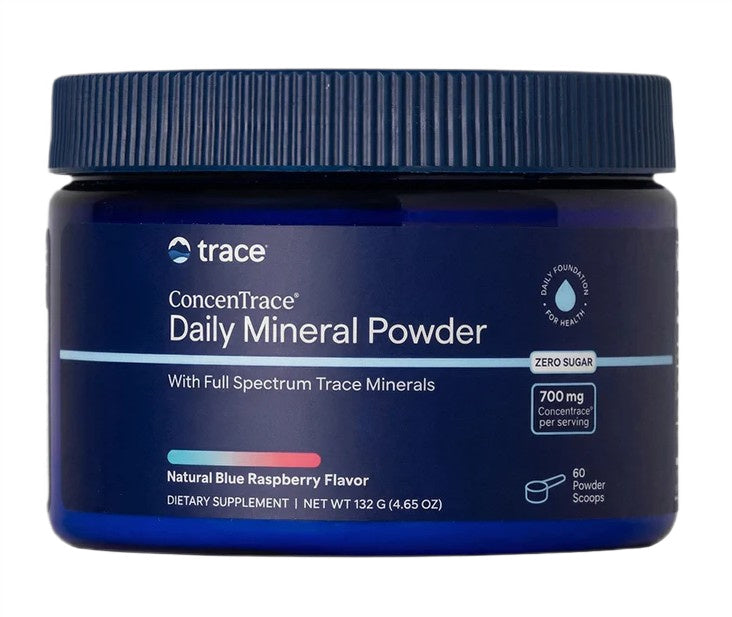 ConcenTrace Daily Mineral Powder, Natural Blue Raspberry - 132g - Trace Minerals