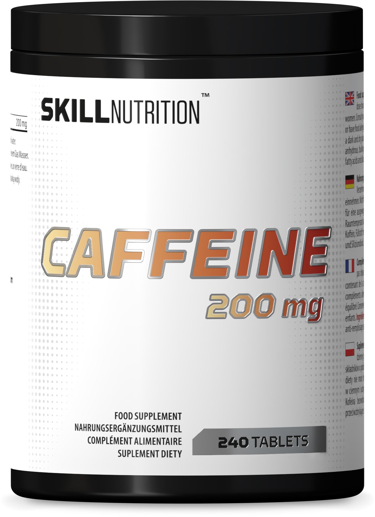 Caffeine, 200mg - 240 tabs - Skill Nutrition