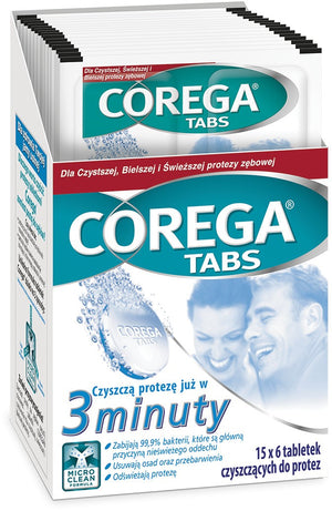 GSK Corega Tabs Denture Cleaning Tablets 3-minute blister 6 tablets | Vaistine1.lt | WestPharmacy.eu