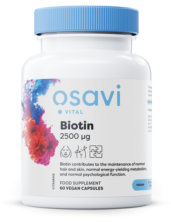 Biotin, 2500mcg - 60 vegan caps - Osavi | Vaistine1.lt | WestPharmacy.eu