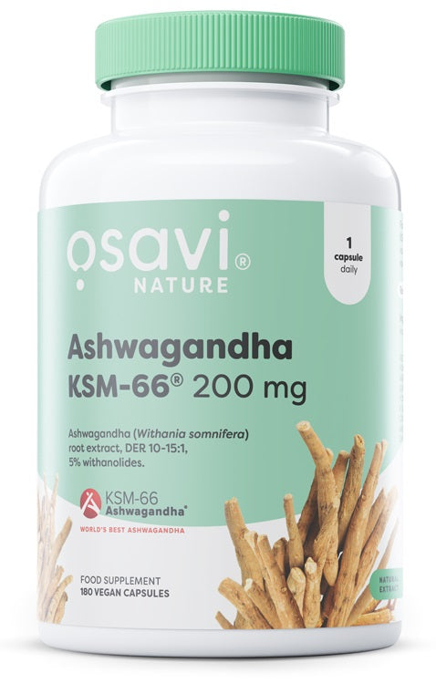 Ashwagandha KSM-66, 200mg - 180 vegan caps - Osavi | Vaistine1.lt | WestPharmacy.eu